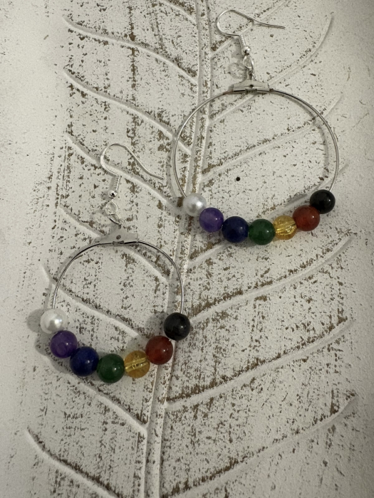 Cercei 7 chakre cerc mare pietre naturale handmade [2]