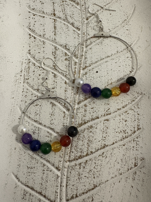 Cercei 7 chakre cerc mare pietre naturale handmade [2]