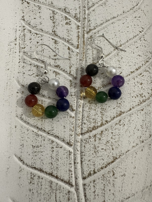 Cercei 7 chakre cerc plin pietre naturale handmade [2]