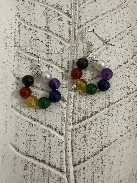 Cercei 7 chakre cerc plin pietre naturale handmade [2]