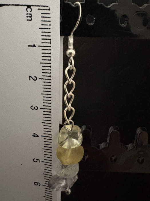 Cercei handmade cu lanț și pietre naturale de ametist și citrin, creați pentru prosperitate, claritate și echilibru energetic. Bijuterie feminină cu vibrație pozitivă. [3]