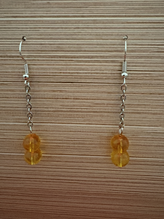 Cercei handmade cu lanț și pietre naturale de citrin, creați pentru prosperitate, optimism și energie solară. Bijuterie feminină cu vibrație pozitivă. [2]