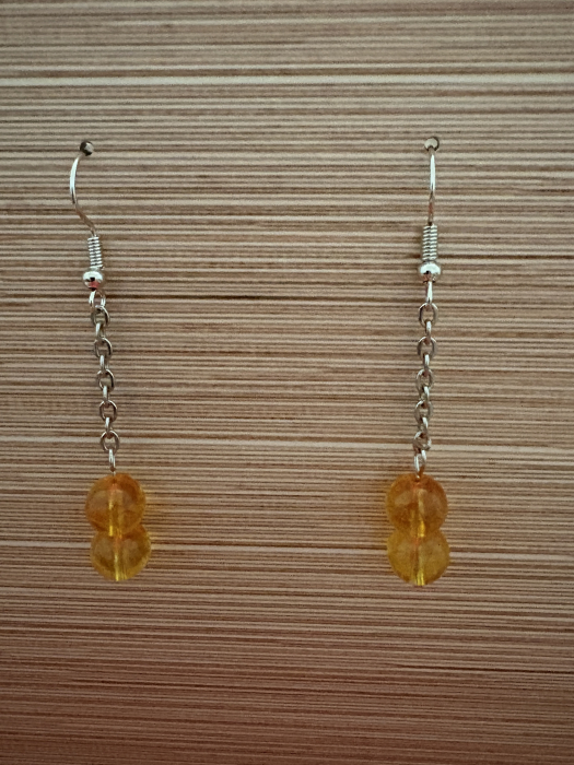 Cercei handmade cu lanț și pietre naturale de citrin, creați pentru prosperitate, optimism și energie solară. Bijuterie feminină cu vibrație pozitivă. [3]