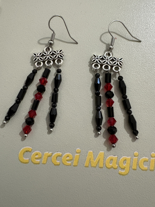 cercei boho cristale rosii [2]