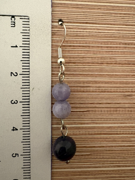 Cercei Calcedonie liliac și Cuart roz - bijuterii handmade pentru iubire și echilibru [4]
