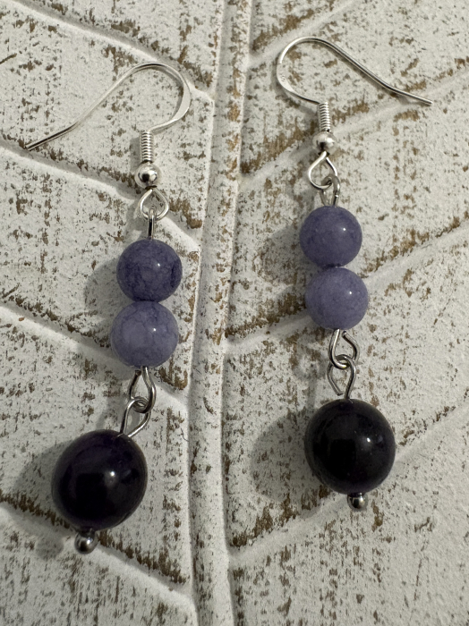 Cercei Calcedonie și Ametist – bijuterii handmade pentru calm și claritate spirituală [3]