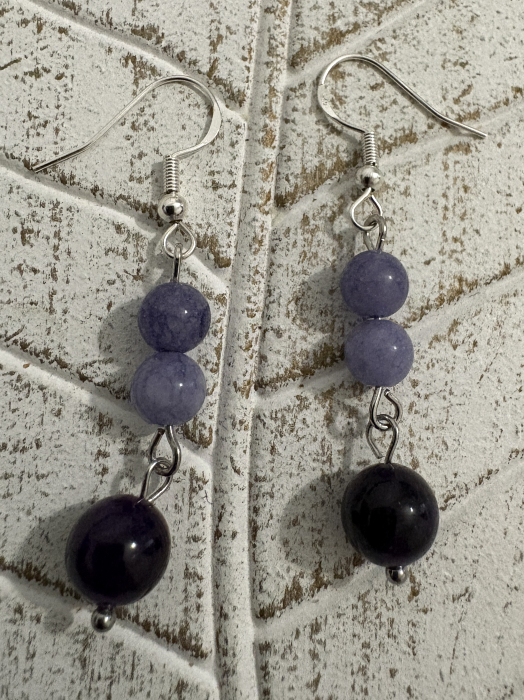 Cercei Calcedonie și Ametist – bijuterii handmade pentru calm și claritate spirituală [2]