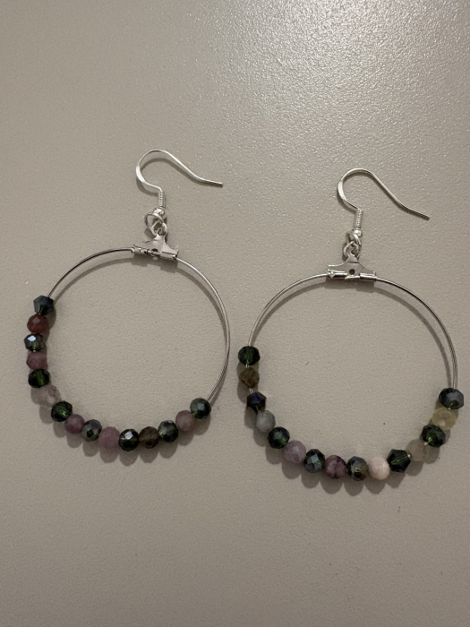 Cercei cerc turmalină și cristale verzi [3]