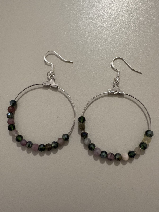 Cercei cerc turmalină și cristale verzi [2]