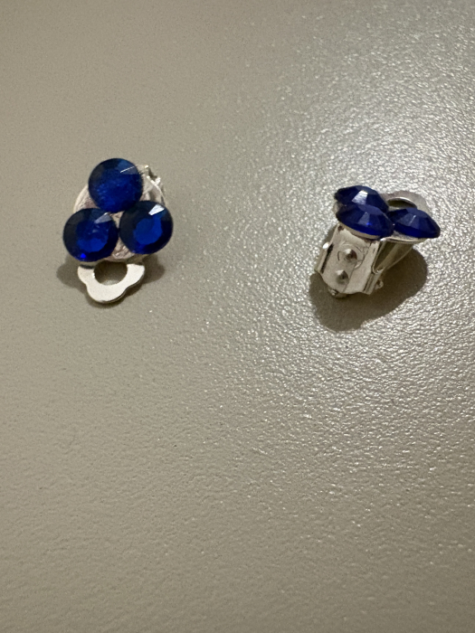 Cercei clips cristale albastre [2]