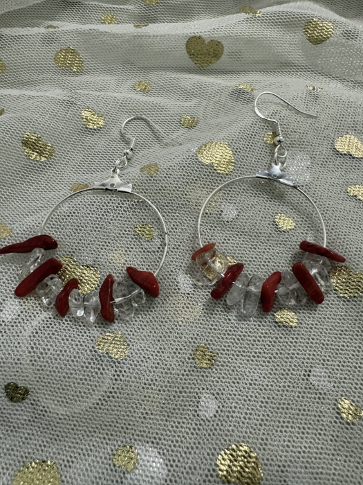 Cercei cerc coral și cuart alb – claritate și protecție [3]