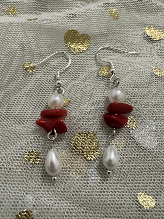 Cercei coral și perle – eleganță și armonie [4]