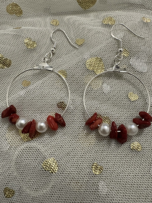 Cercei cerc coral și perle – simbol al iubirii [4]