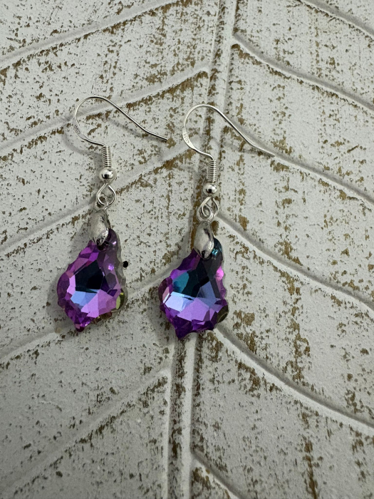 Cercei Cristal mov – Claritate [2]