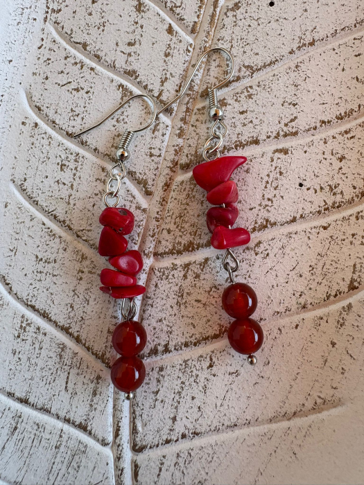 Cercei cu Carneol și Coral Roșu [1]