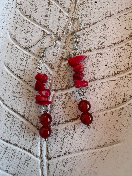 Cercei cu Carneol și Coral Roșu [2]