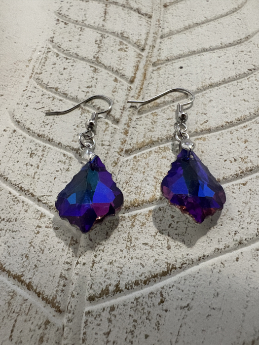 Cercei cristal albastru 20 mm handmade [3]