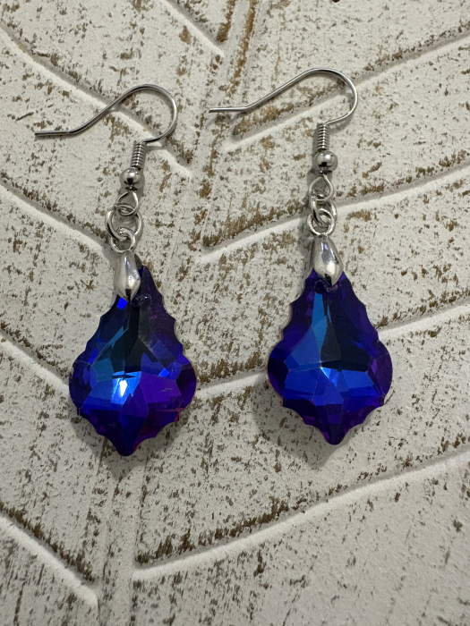 Cercei cristal albastru 20 mm handmade [2]