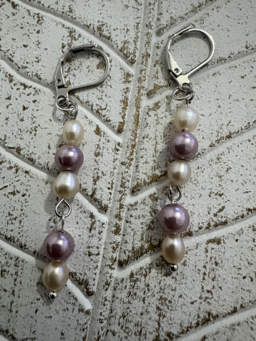 Cercei cu Perle Crem Naturale și Roz Mallorca – Eleganță feminină [2]