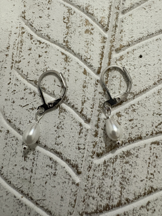 Cercei perle toartă închisă handmade [3]