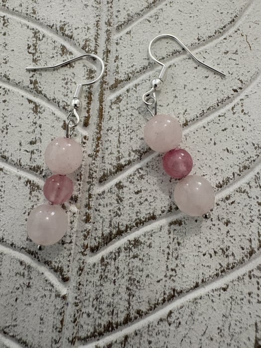 Cercei Cuart roz și Jad rosu [3]