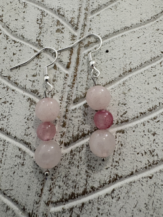 Cercei Cuart roz și Jad rosu [4]