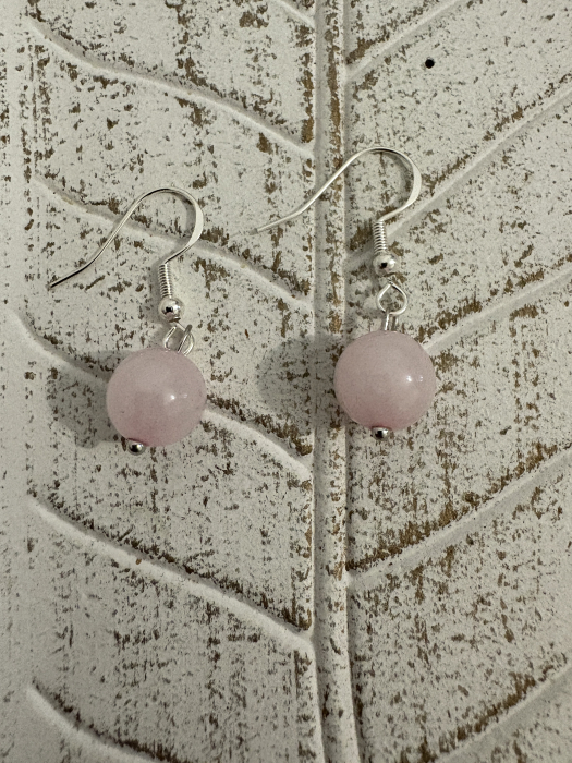 Cercei cuart roz natural handmade [2]