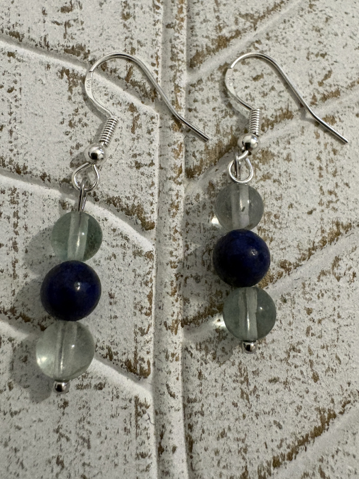 Cercei Fluorit și Lapis Lazuli – bijuterii handmade pentru claritate și comunicare [2]