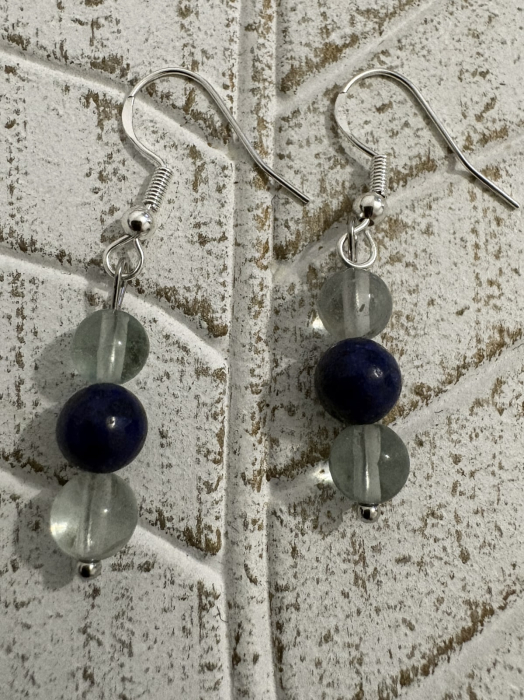 Cercei Fluorit și Lapis Lazuli – bijuterii handmade pentru claritate și comunicare [3]