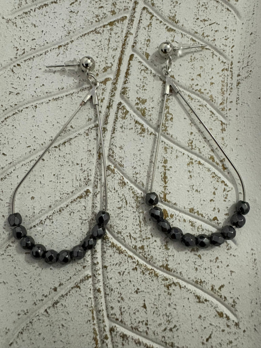 Cercei Hematit Fațetat (4 mm) – Cm178 – eleganță metalică. [1]