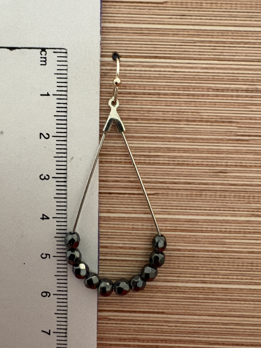 Cercei Hematit Fațetat (4 mm) – Cm178 – eleganță metalică. [2]