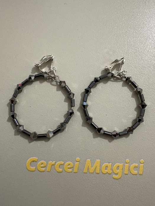 cercei clips hematit preciosa [2]