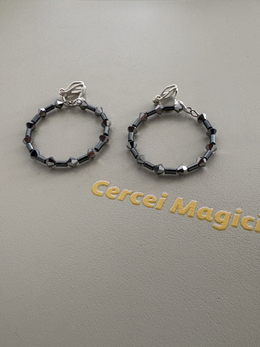 cercei clips hematit preciosa [4]