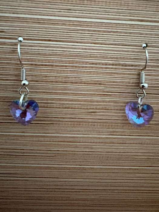 cercei cristale cercei magici, cercei mov dama, cercei eleganti handmade, cercei cu inimă, bijuterii cercei magici [3]