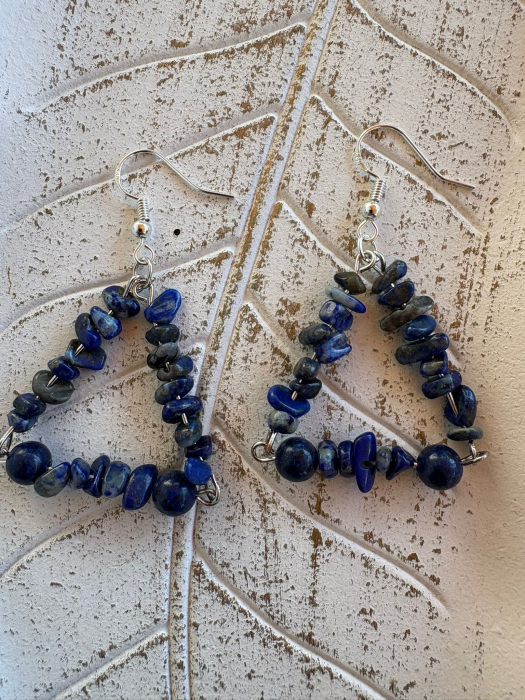 Cercei Lapis Lazuli chips și mărgele naturale [1]