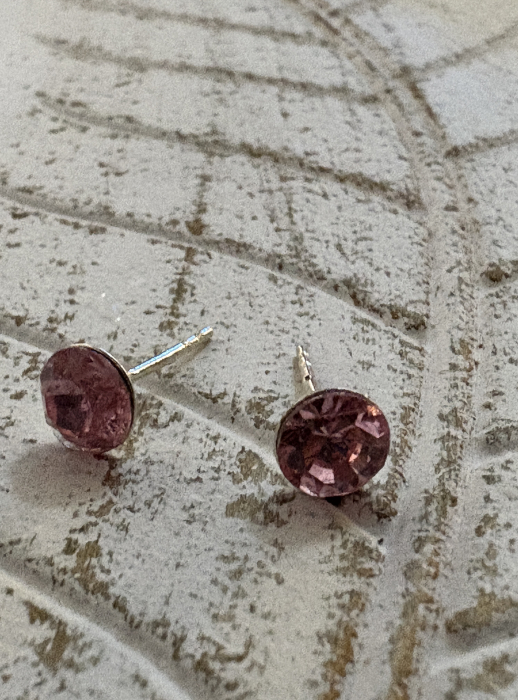 Cercei Light Rose Chaton Preciosa Swarovski – Argint 925 [3]