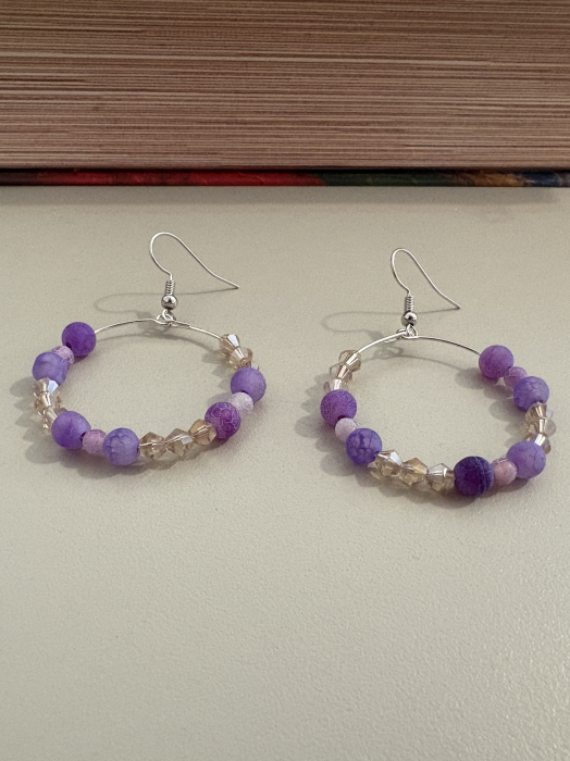 cercei agat mov hoops [2]