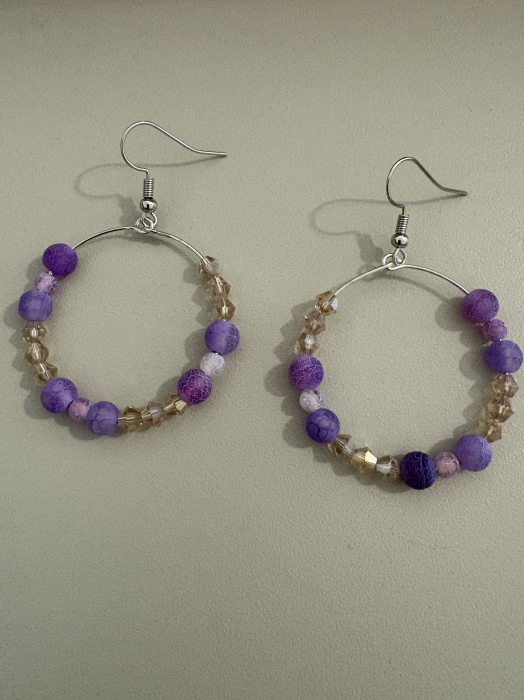 cercei agat mov hoops [3]