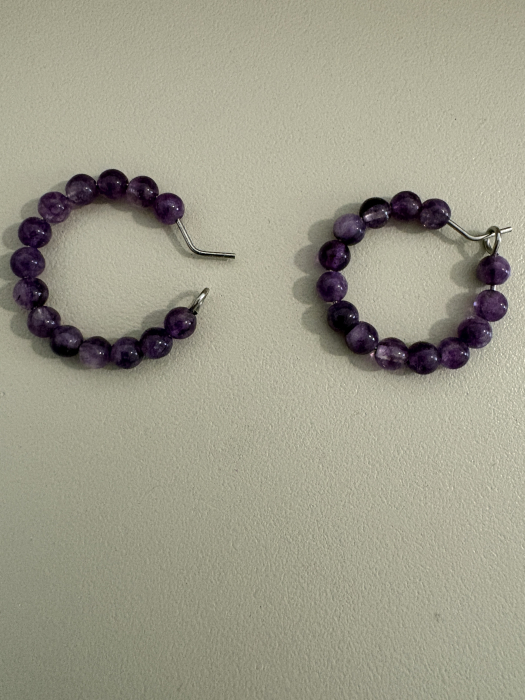 cercei hoops ametist [2]