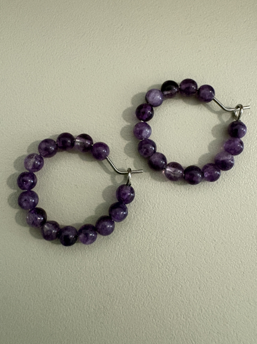 cercei hoops ametist [4]