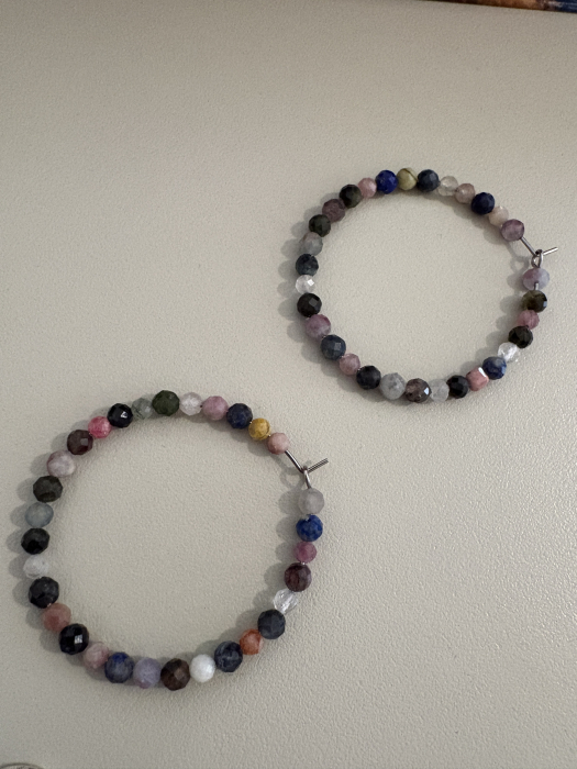 cercei hoops lapis lazuli turmalina colorata [2]