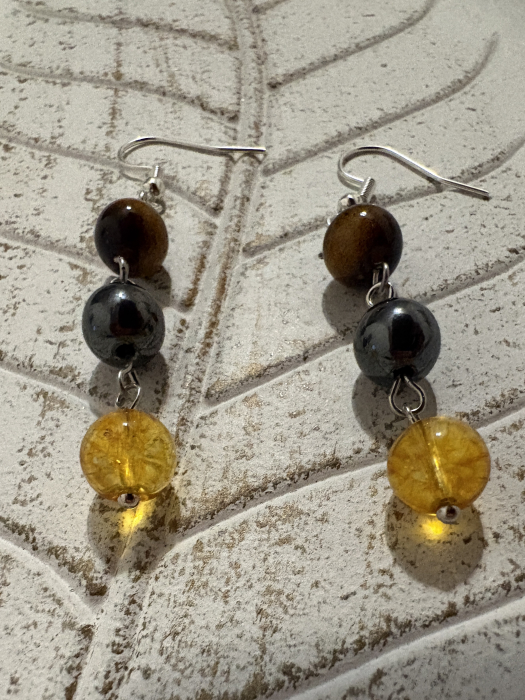 Cercei magici ochi de tigru citrin si hematit [3]