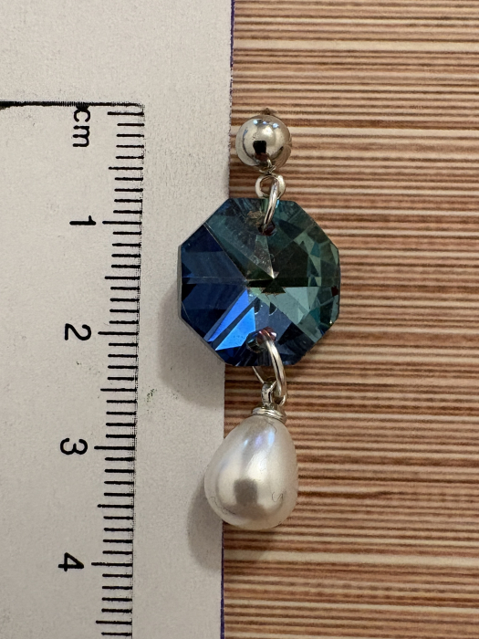 Cercei Perlă și Cabochon Blue [3]
