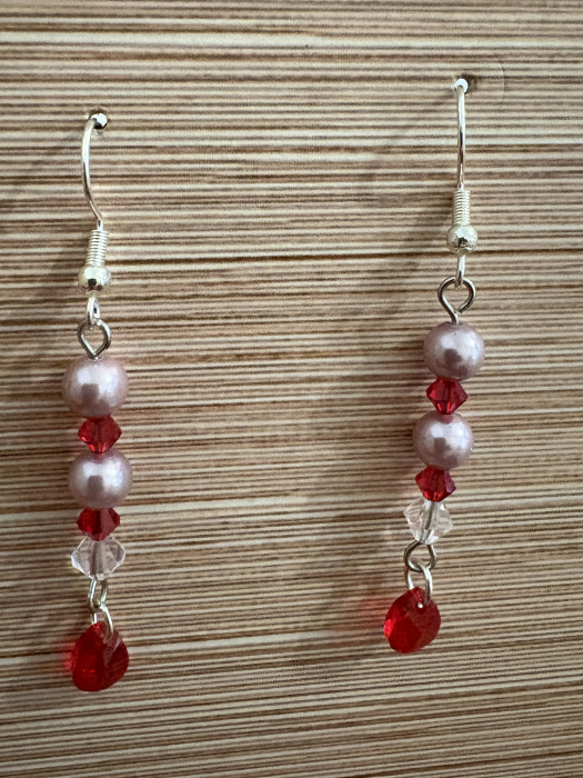 cercei perle mallorca cercei magici, cercei roz eleganti dama, cercei swarovski light siam, cercei ocazie femei, bijuterii handmade romania cercei magici [2]