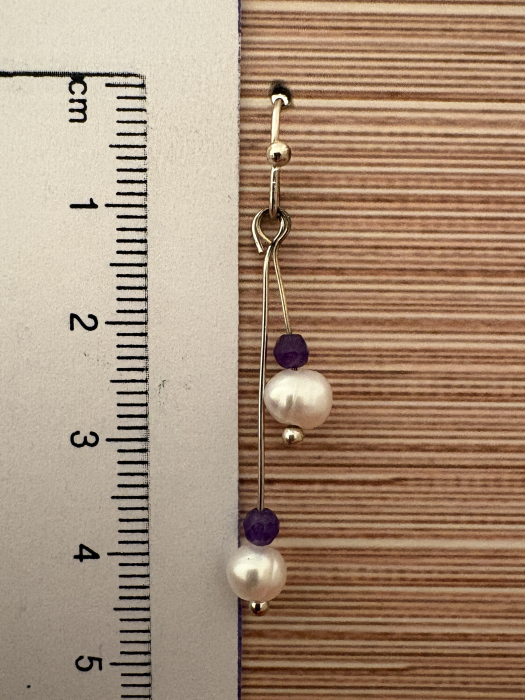  Cercei perle naturale  si lapis lazuli Bijuterii handmade elegante [4]