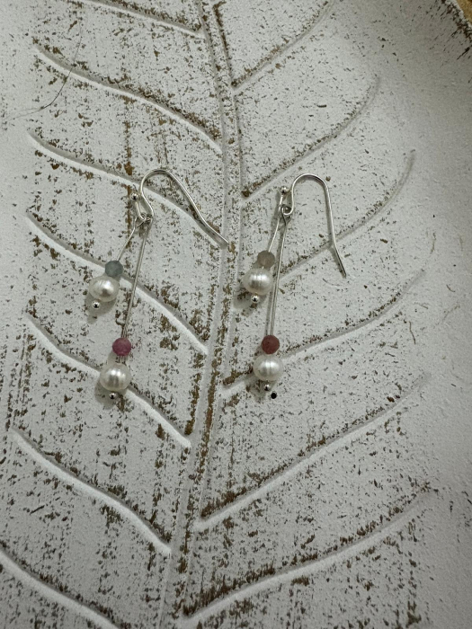  Cercei perle naturale de cultura si turmalină Bijuterii handmade elegante [3]