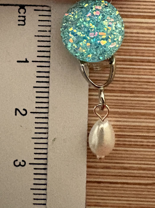 Cercei perle fluturi clips handmade [4]