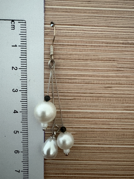 Cercei triunghi turmalină multicoloră și perle – Bijuterii handmade elegante [3]