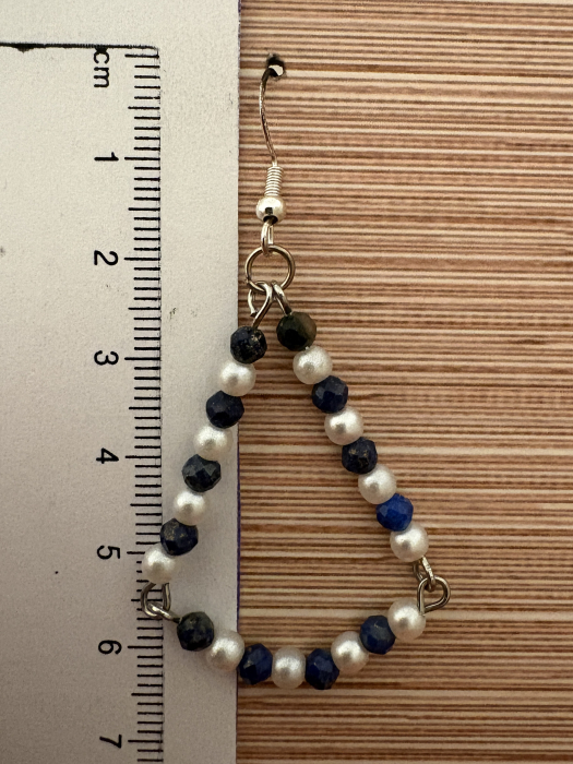  Cercei triunghi turmalină multicoloră și perle – Bijuterii handmade elegante [3]