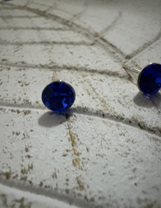 Cercei Sapphire Chaton Preciosa Swarovski – Argint 925 [2]